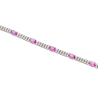 Pink Sapphire & Diamond Tennis Bracelet