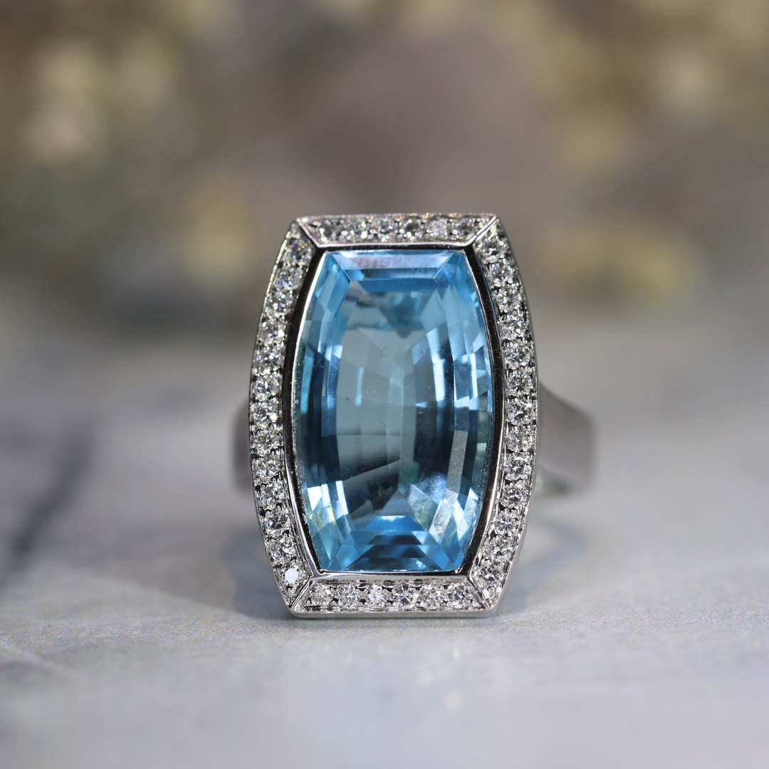 Intense Blue Topaz Dress Ring