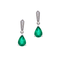 Emerald & Diamond Drop Earrings