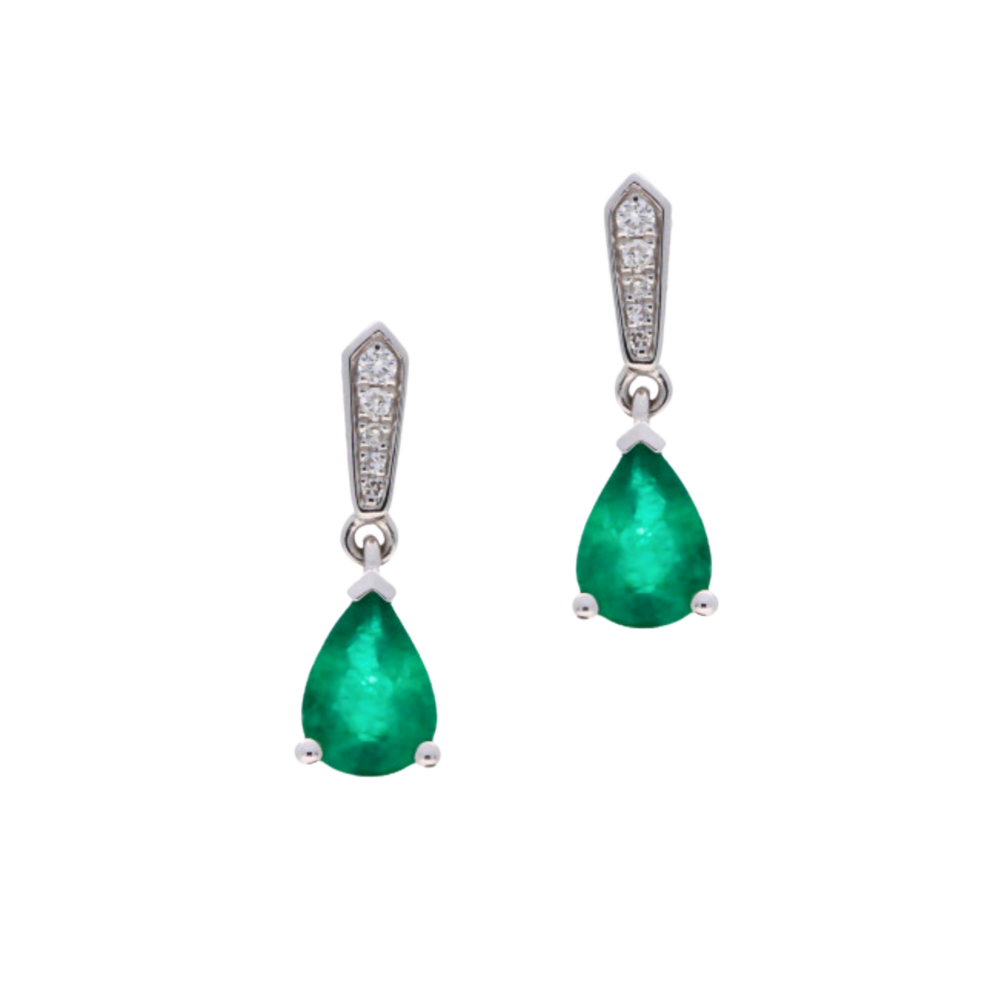 Emerald & Diamond Drop Earrings