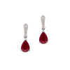 Ruby and Diamond Drop Earrings