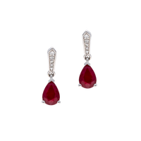 Ruby and Diamond Drop Earrings