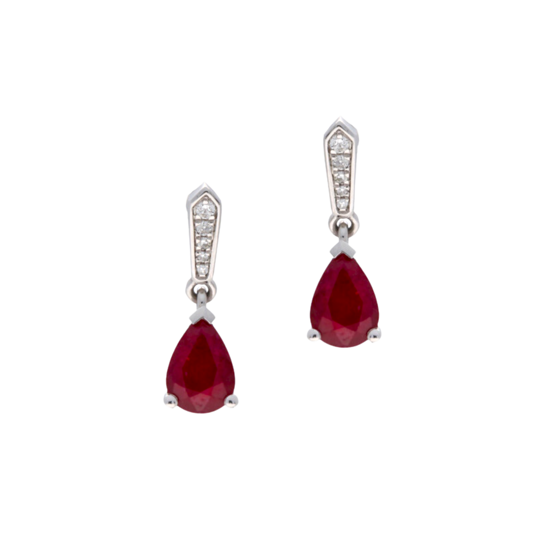 Ruby and Diamond Drop Earrings