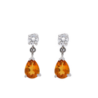 Topaz & Diamond Drop Earrings