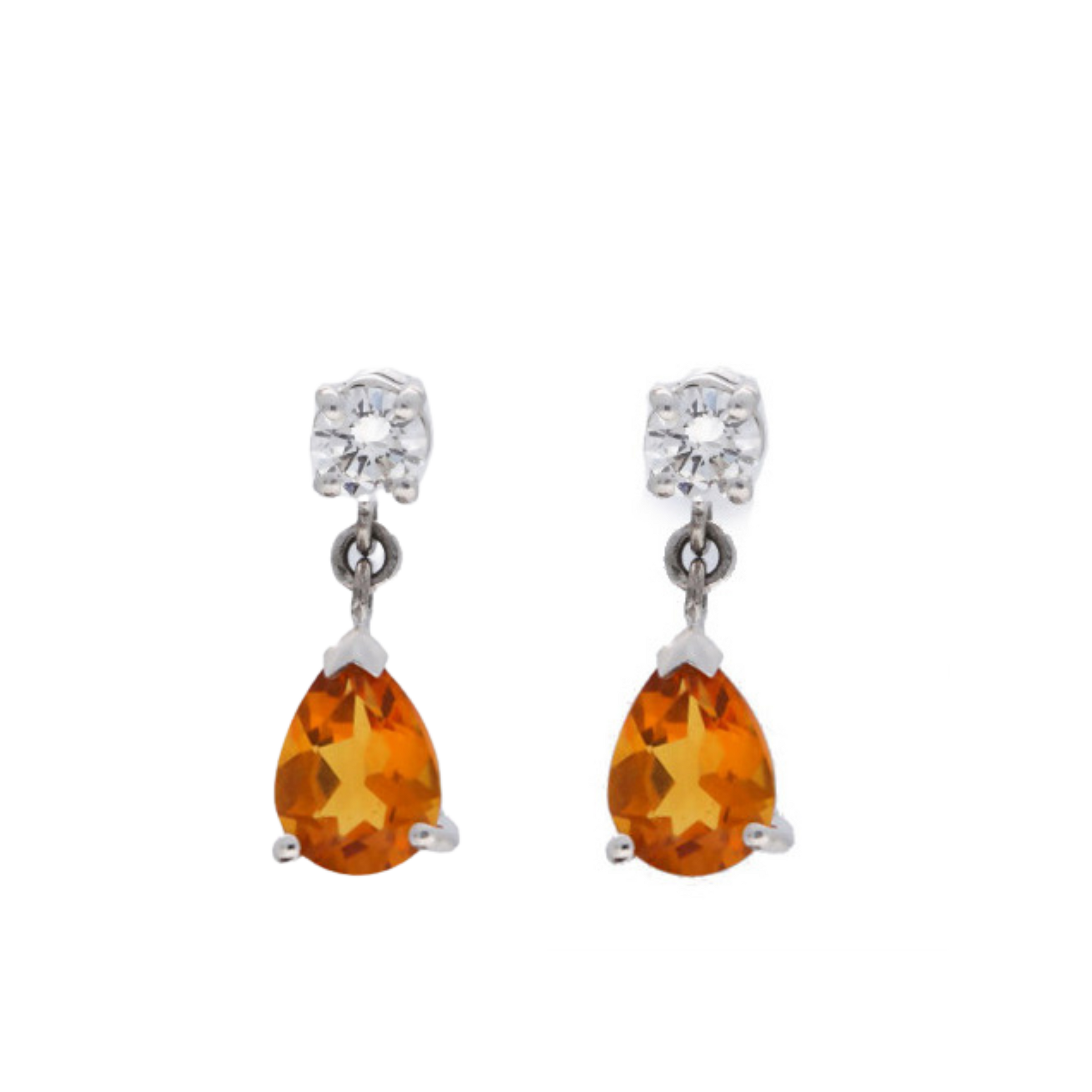 Topaz & Diamond Drop Earrings