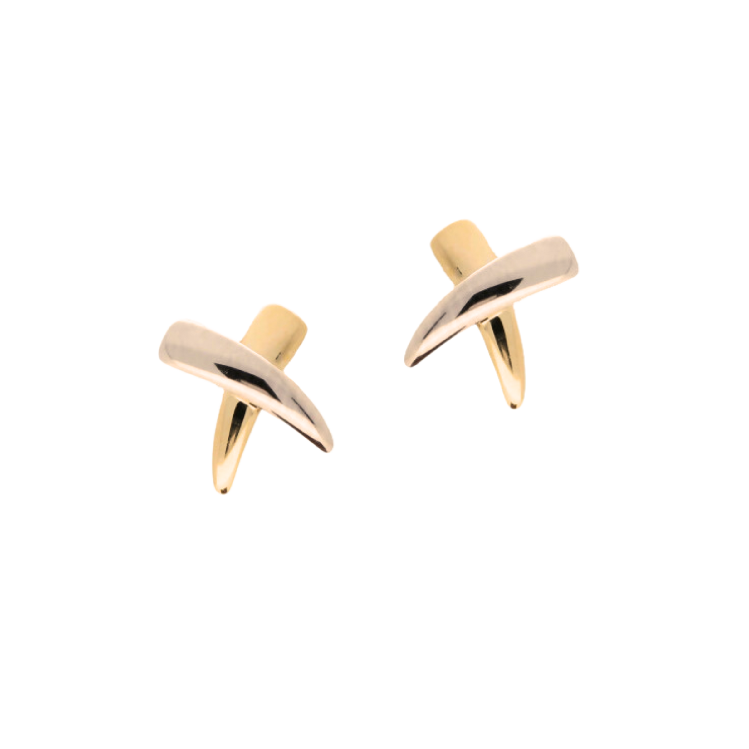 Gold Two Tone X Earrings