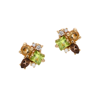 Topaz, Peridot & Cirtine Gemstone Earrings