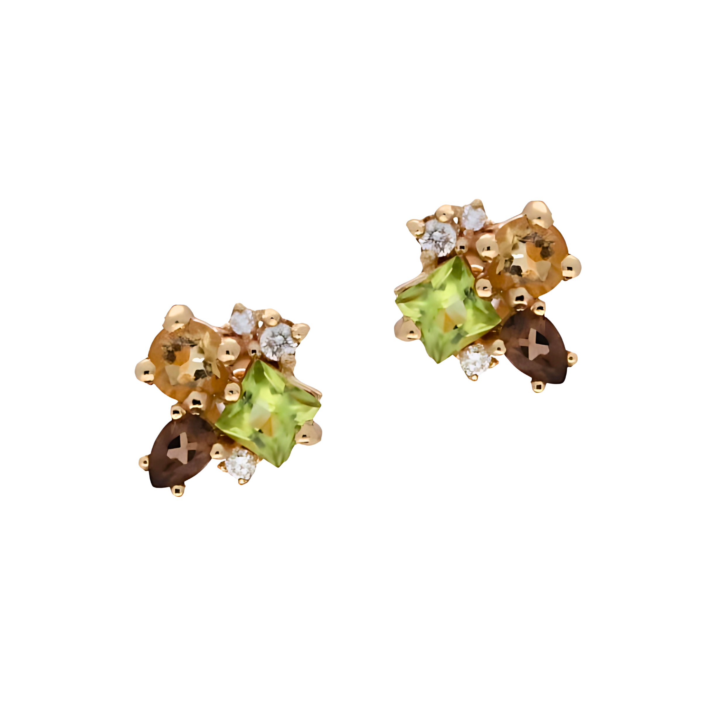 Topaz, Peridot & Cirtine Gemstone Earrings