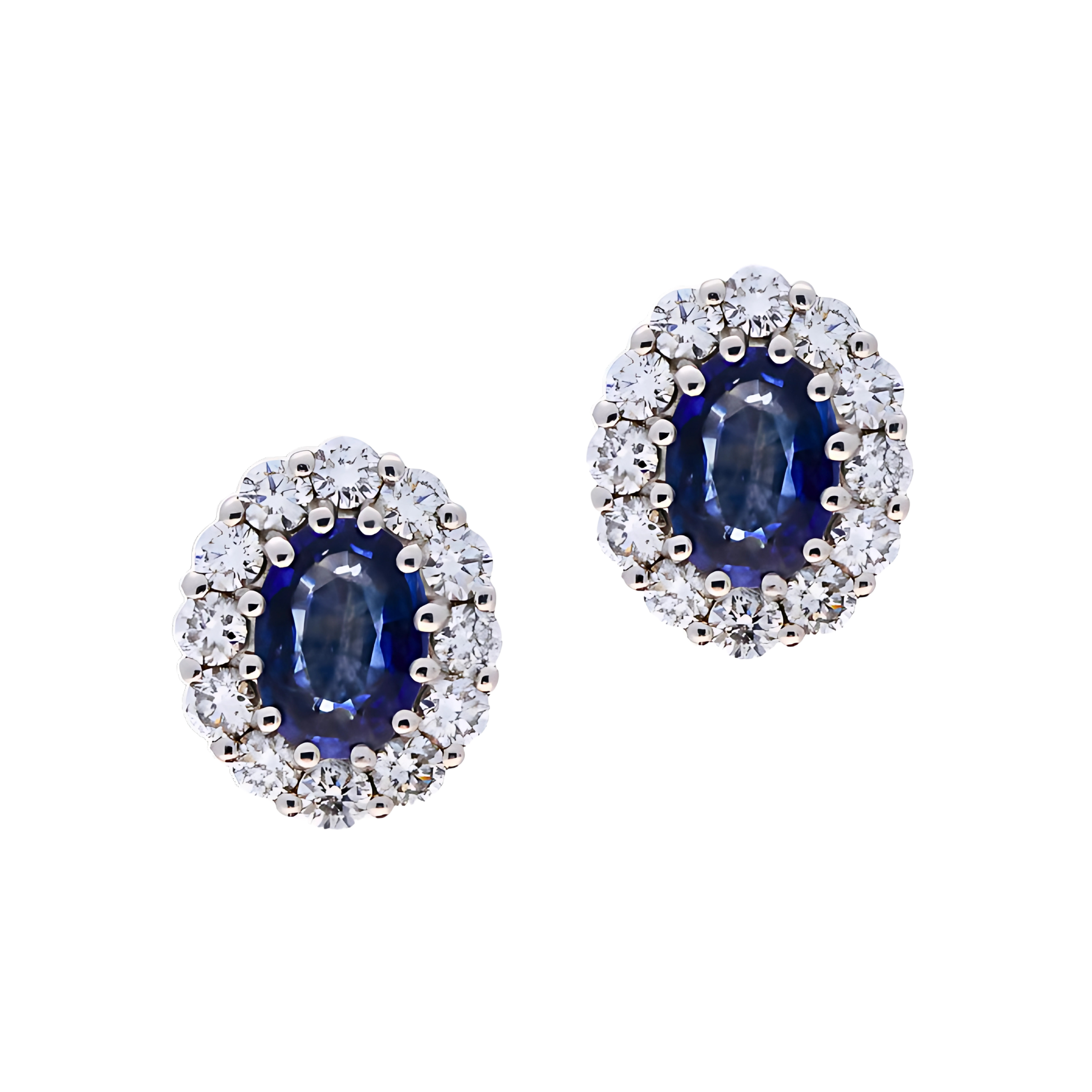 Blue Sapphire & Diamond Studs