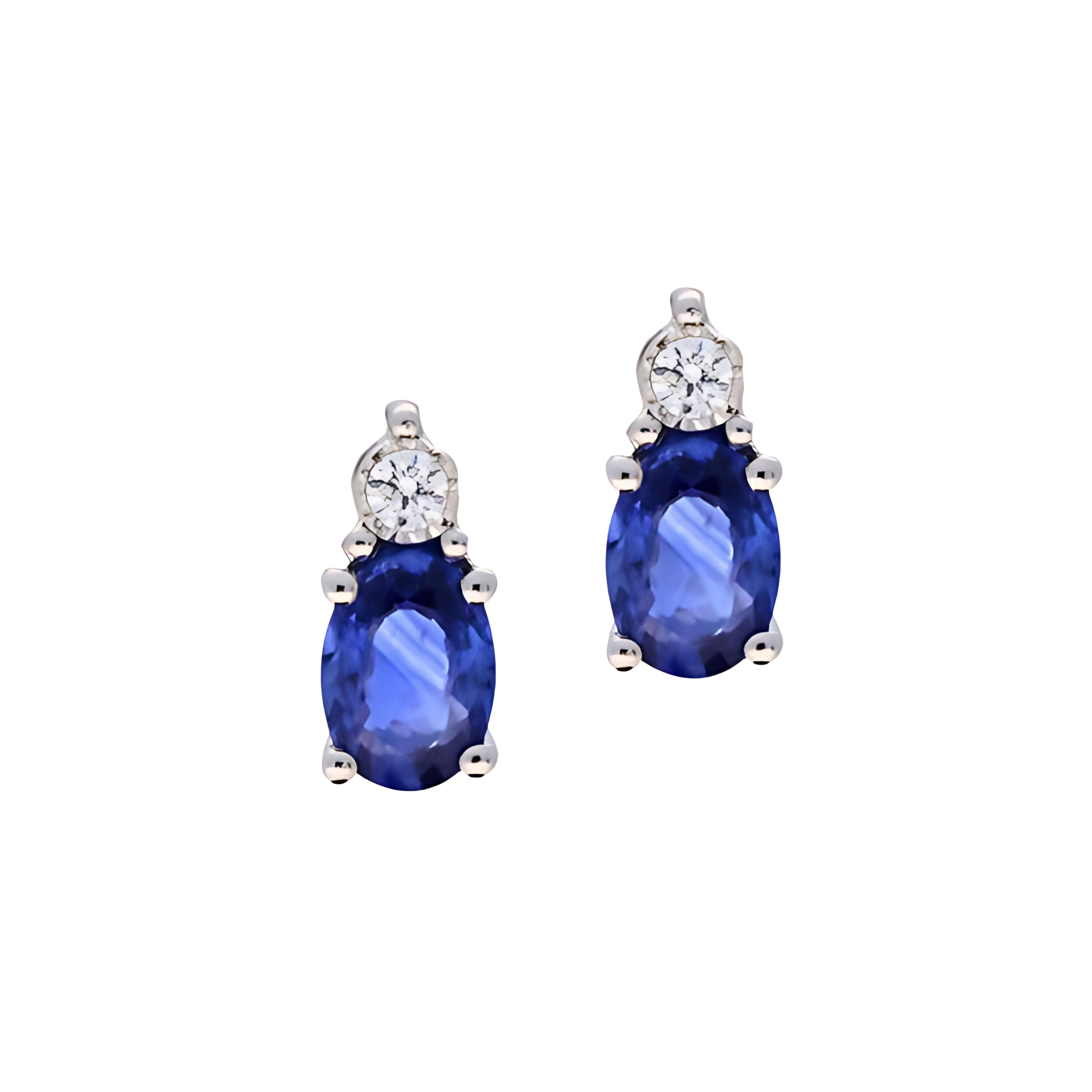 Blue Sapphire & Diamonds Earrings