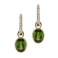 Green Tourmaline & Diamond Earrings