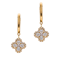 Quarter Floral Diamond Drop Earrings