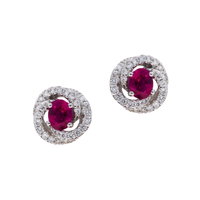 Ruby & Diamond Swirl Earrings