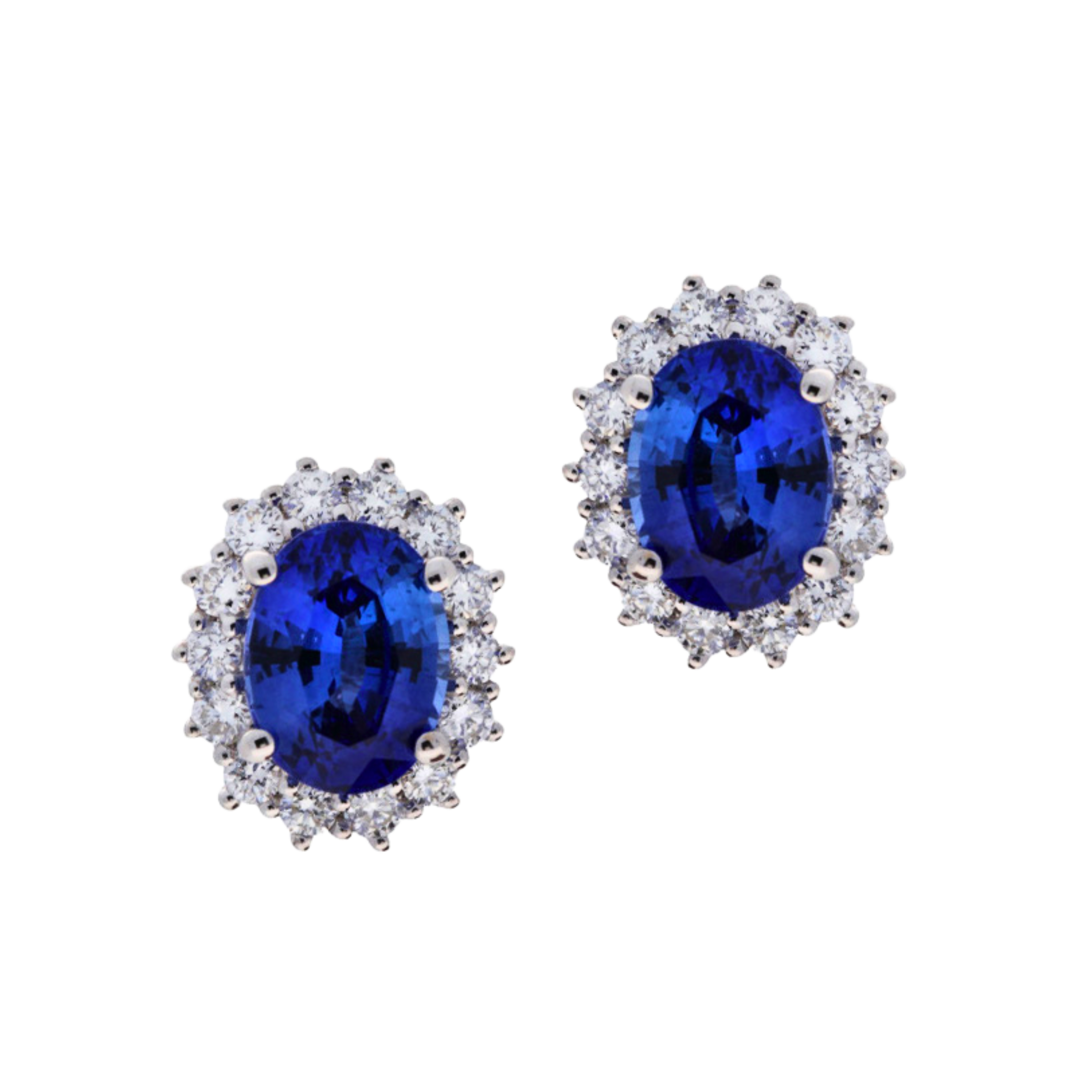 Sapphire & Diamond Halo Studs