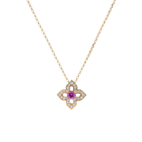 Pink Sapphire Clover Pendant