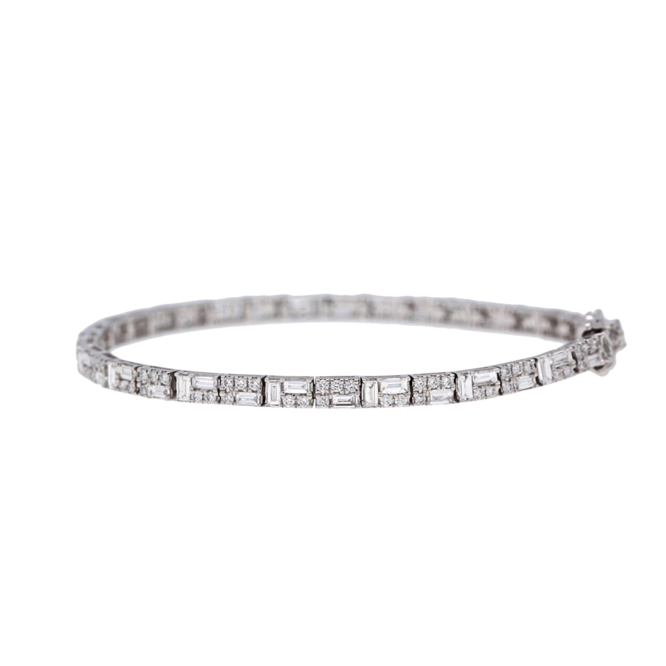 Baguette & Round Brilliant Diamond Bracelet