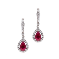 Ruby & Diamond Drop Earrings