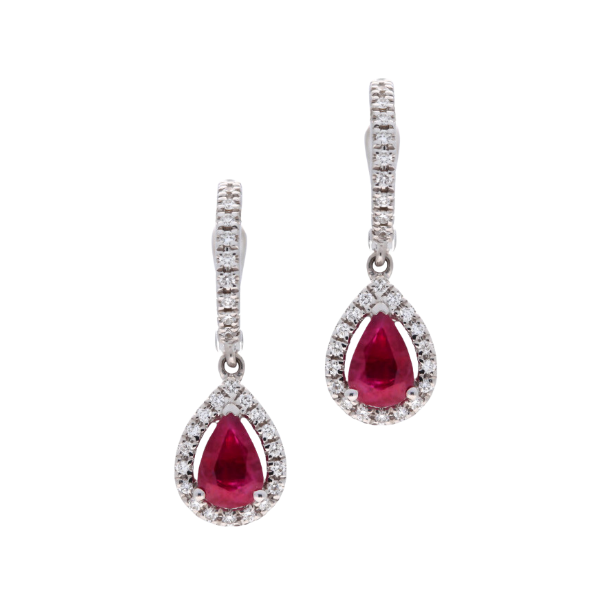 Ruby & Diamond Drop Earrings