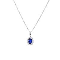 Blue Sapphire & Diamond Halo