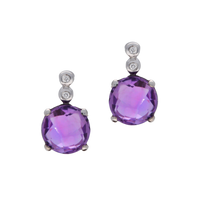 18ct White Gold Amethyst Earrings