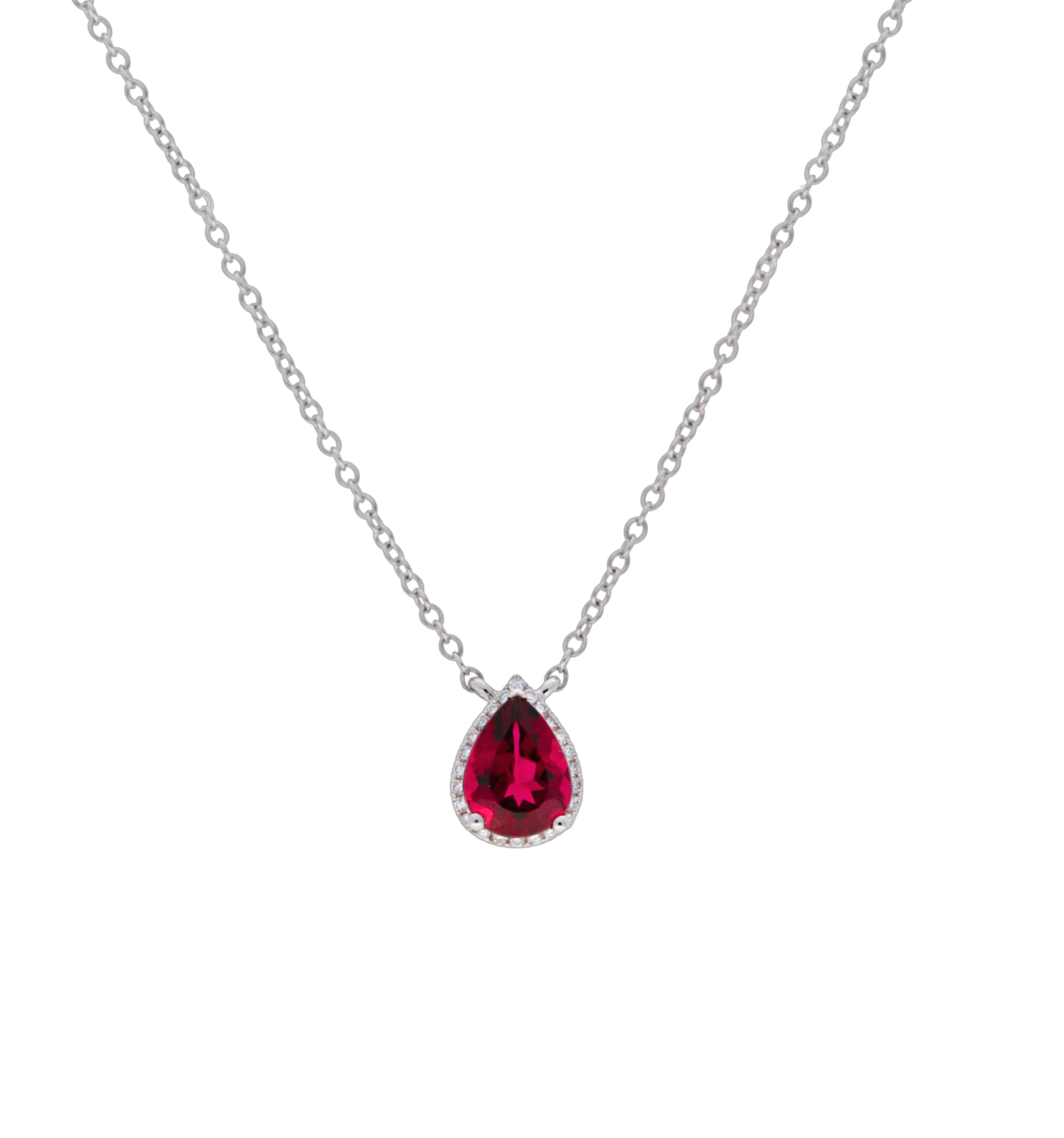 Pink Tourmaline & Diamond Pendant