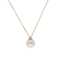 18ct Yellow Gold Large Pearl and Diamond Pendant