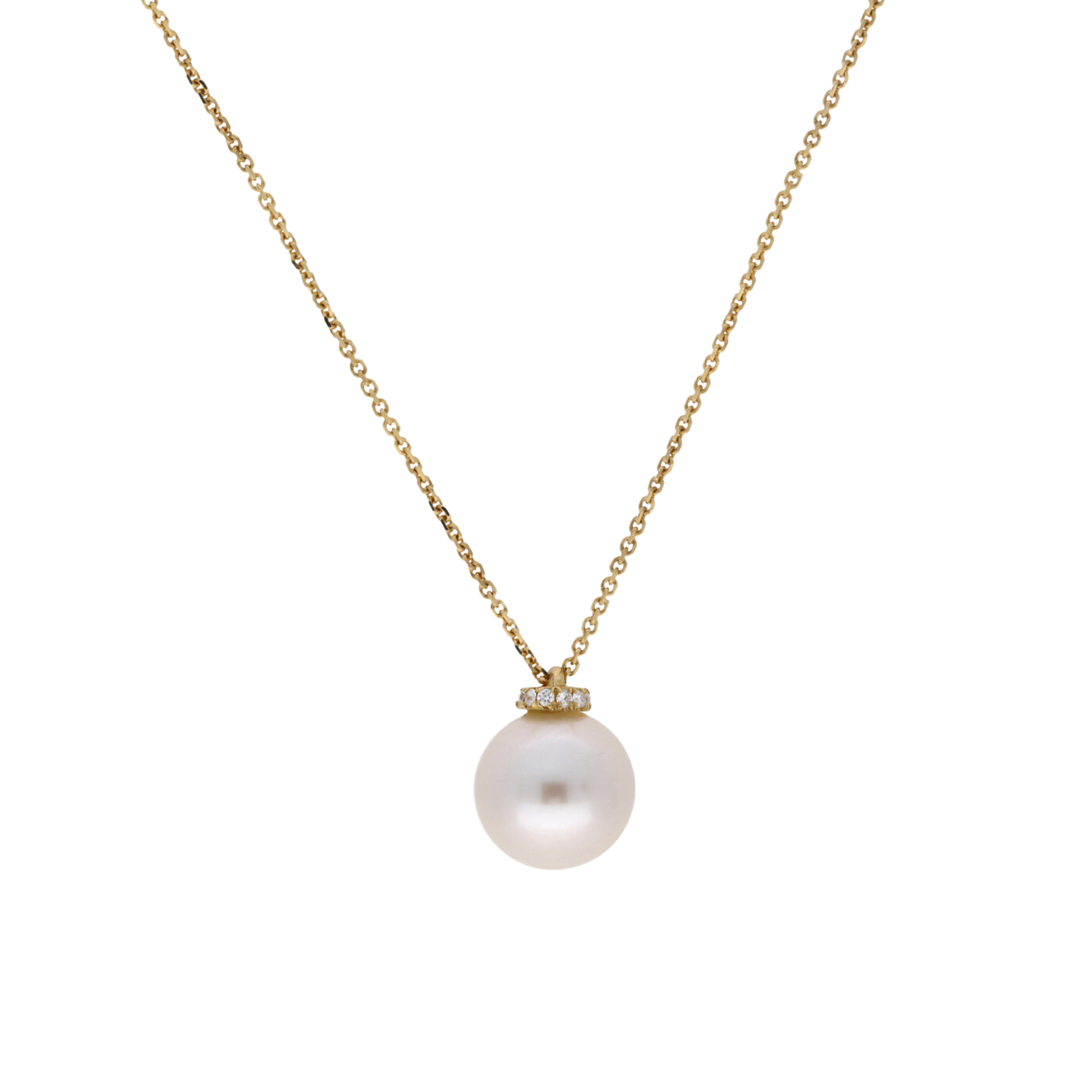 18ct Yellow Gold Large Pearl and Diamond Pendant