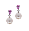 Pink Sapphire & Pearl Earrings