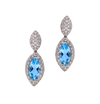 Blue Topaz & Diamond Drop Earrings