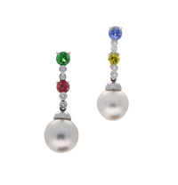 The Couture Collection: Pearl & Rainbow Sapphire Earrings