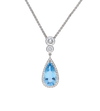 Pear-Shape Aquamarine & Diamond Pendant