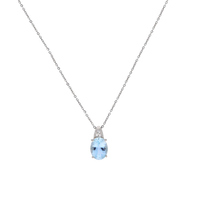 Aquamarine & Diamond Pendant