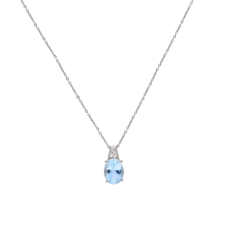 Aquamarine & Diamond Pendant