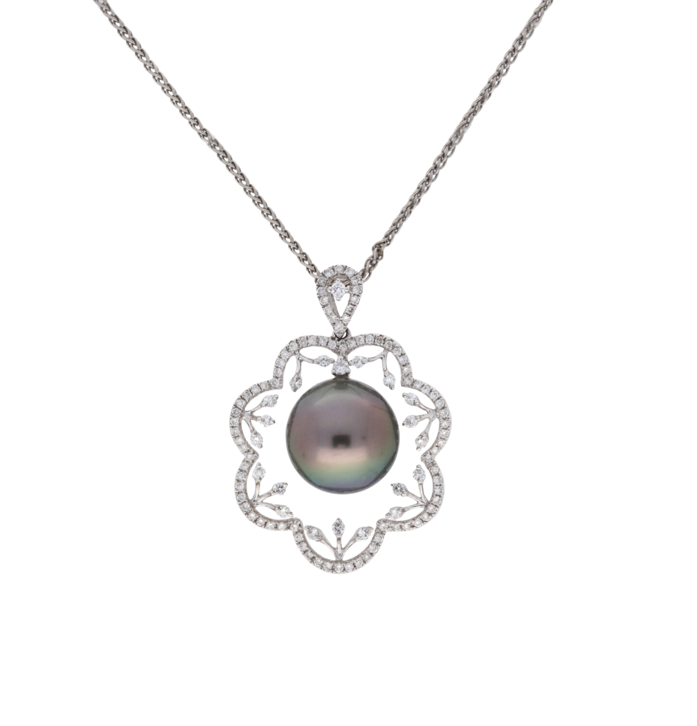 Tahitian Pearl and Diamond Pendant