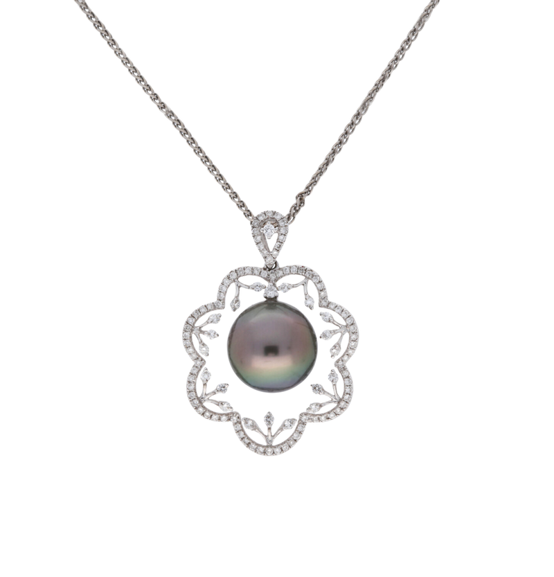 Tahitian Pearl and Diamond Pendant