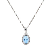 Aquamarine and Diamond Pendant