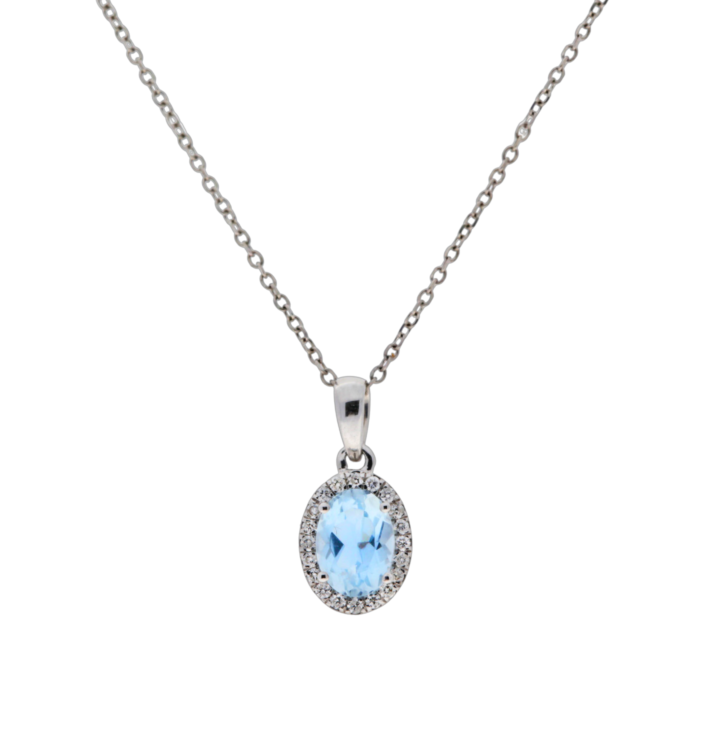 Aquamarine and Diamond Pendant