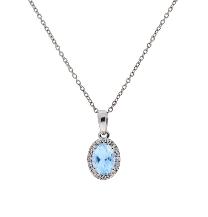 Aquamarine and Diamond Pendant