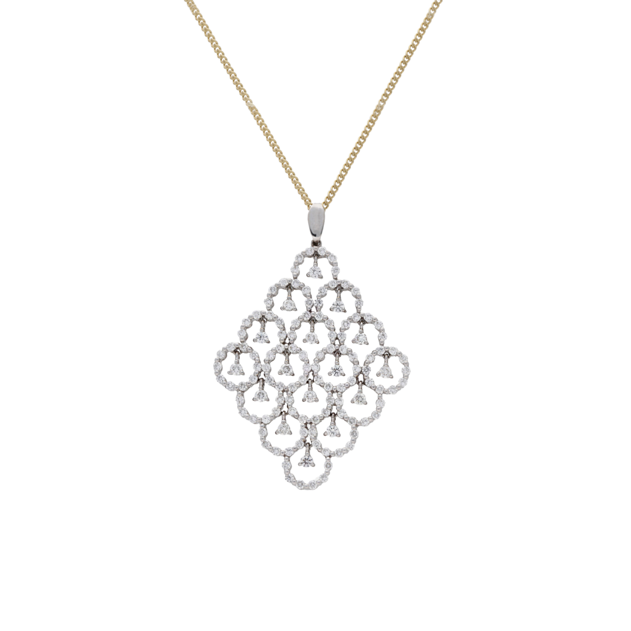 Diamond Chandelier Pendant with 18ct Gold Chain