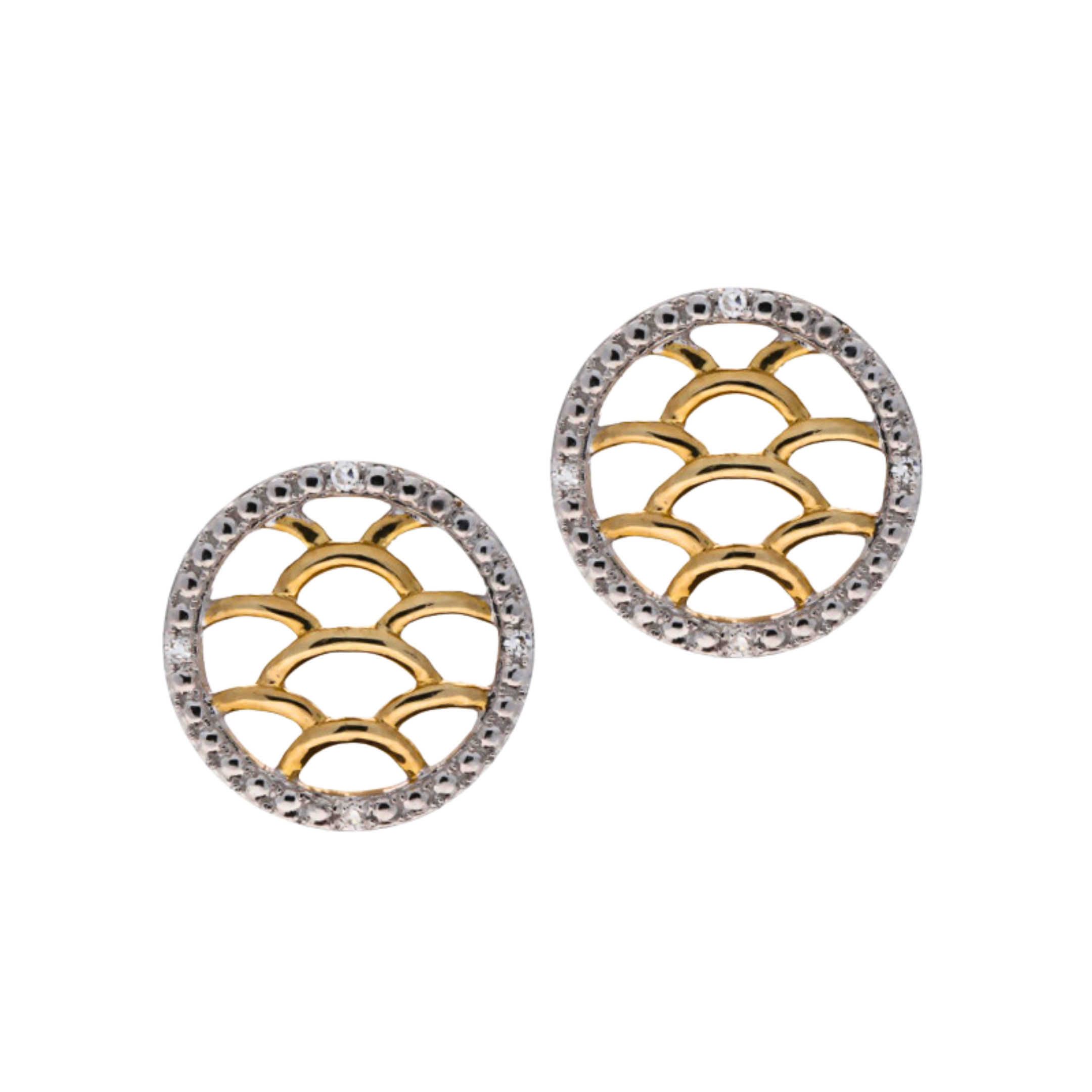 Diamond Mesh Circle Earrings