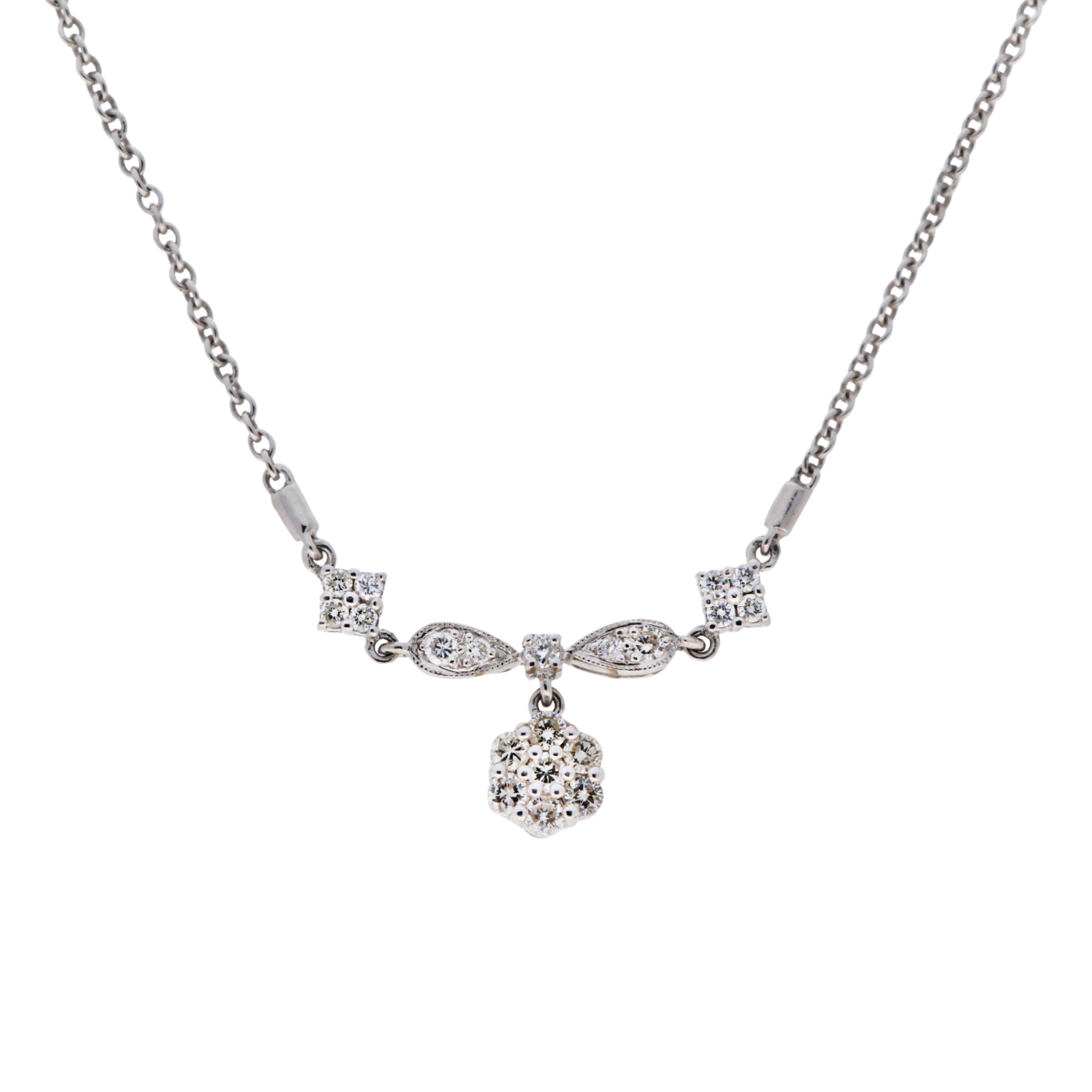 Art Deco White Gold Necklace