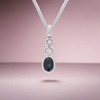 Black Sapphire & Diamond Drop Pendant