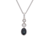 Black Sapphire & Diamond Drop Pendant