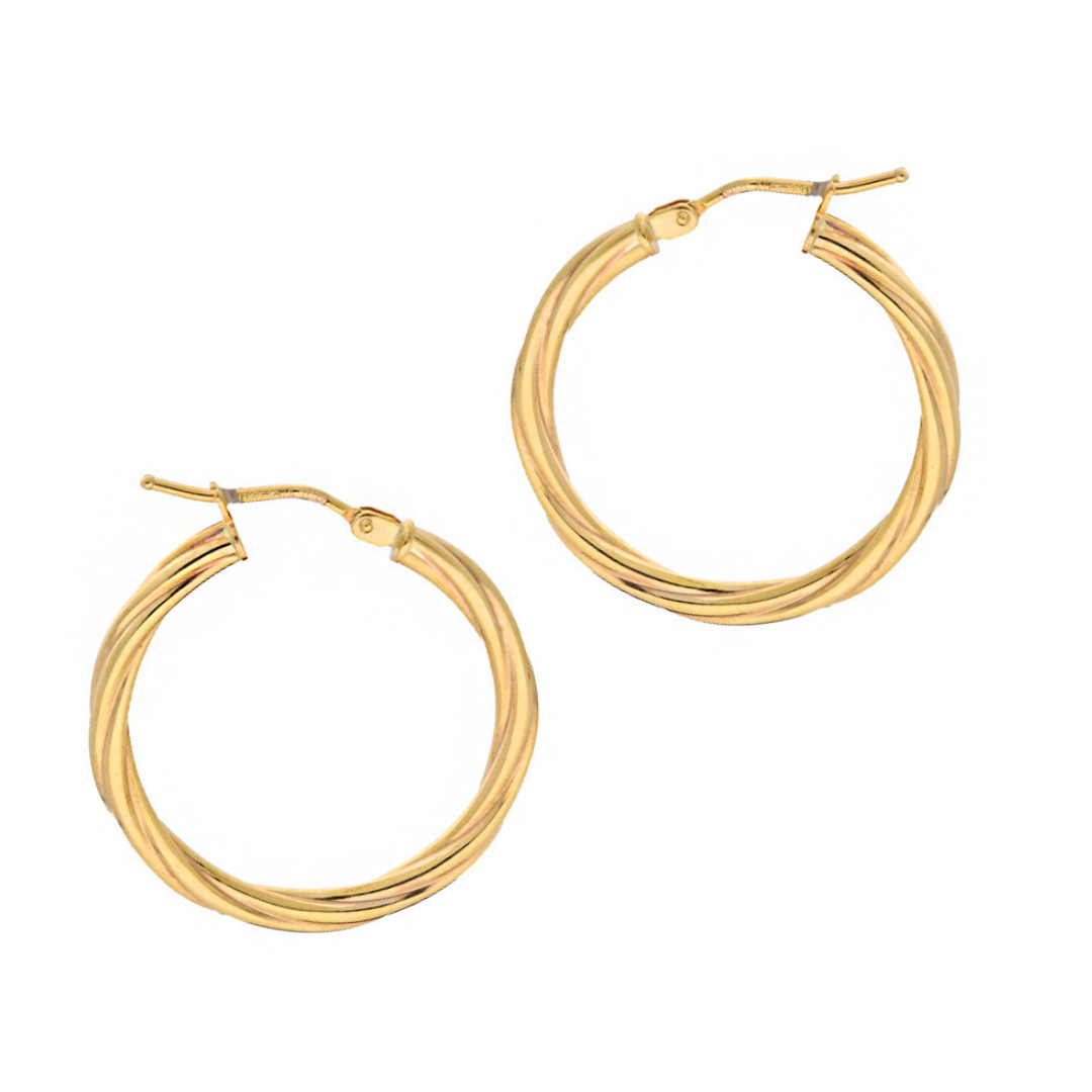Twisted Gold Hoop Earrings