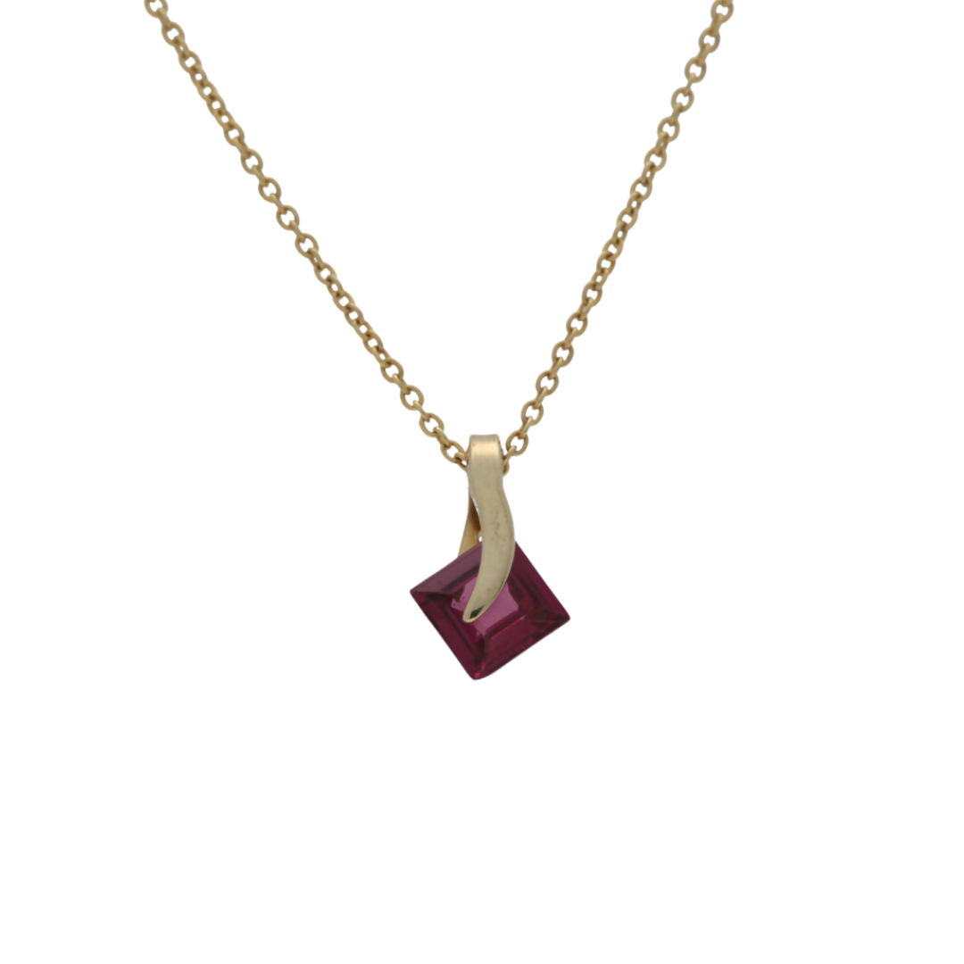 Rhodolite Rose Pendant