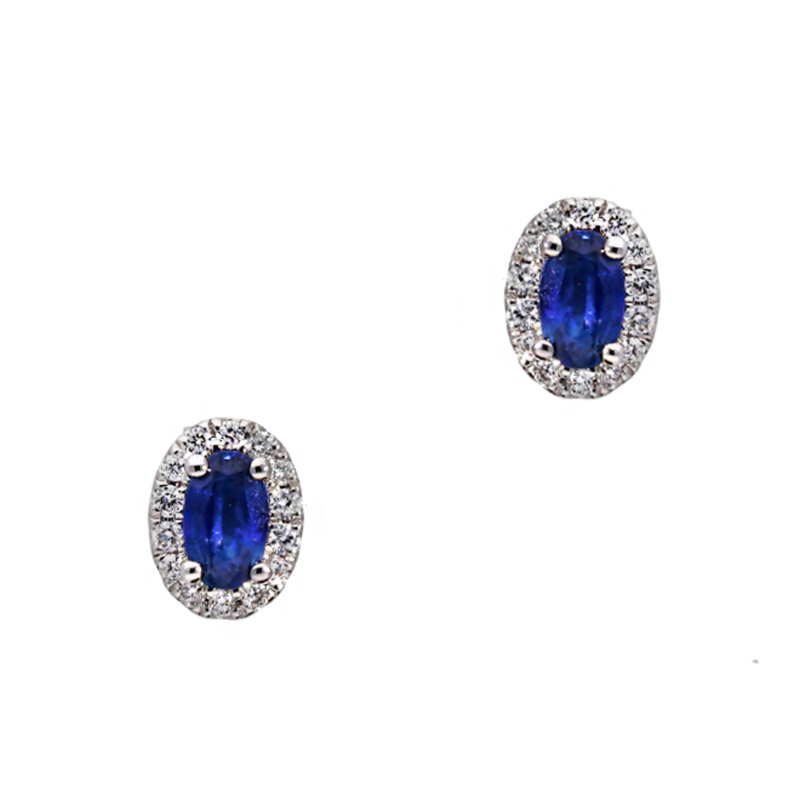 Oval Blue Sapphire With Diamond Halo - Appleby Jewellers Dublin
