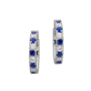 Blue Sapphire and Diamond Hoops