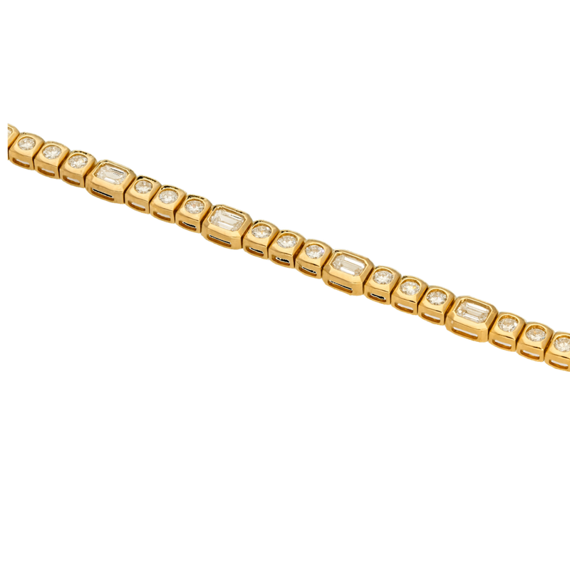 18ct Gold Bezel Set Diamond Bracelet