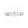 Double Row Diamond And Pearl Bracelet