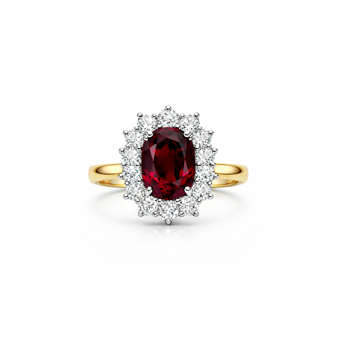 Vivid Red Ruby and Diamond Ring (3.27ct) - Appleby Jewellers Dublin